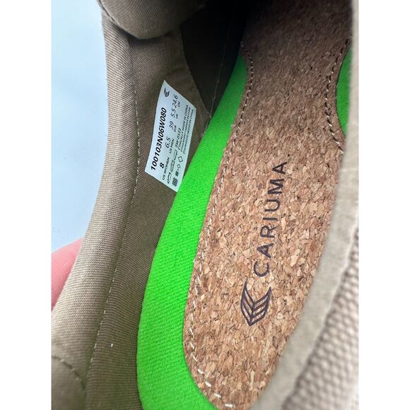 $105 NEW Carium Women's OCA Low Canvas Sneaker Sand Contrast Thread Canvas 8 D99 - Picture 5 of 6